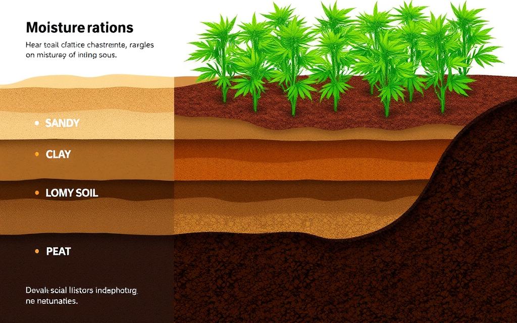 Factors influencing moisture retention and soil types for cannabis