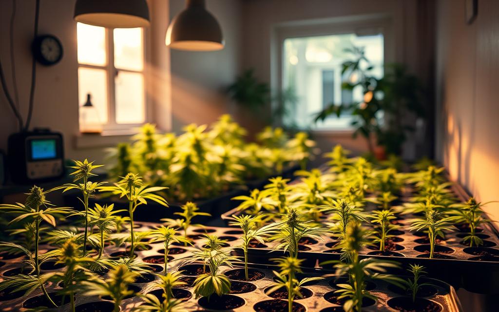 Light schedule for cannabis seedlings