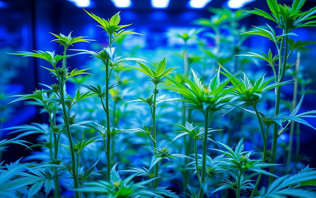 blue light benefits for cannabis seedling growth