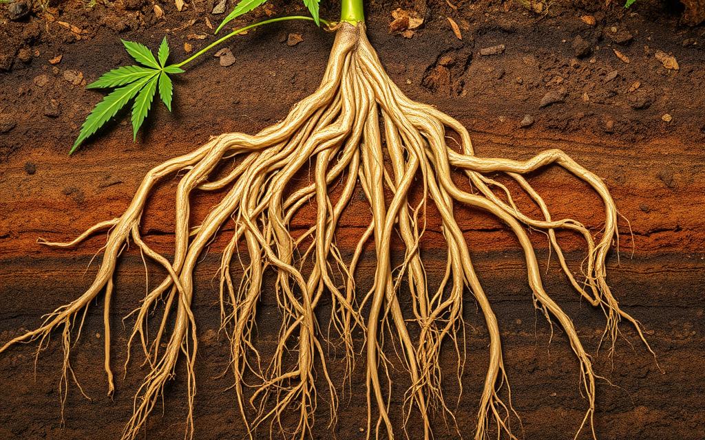 cannabis root depth