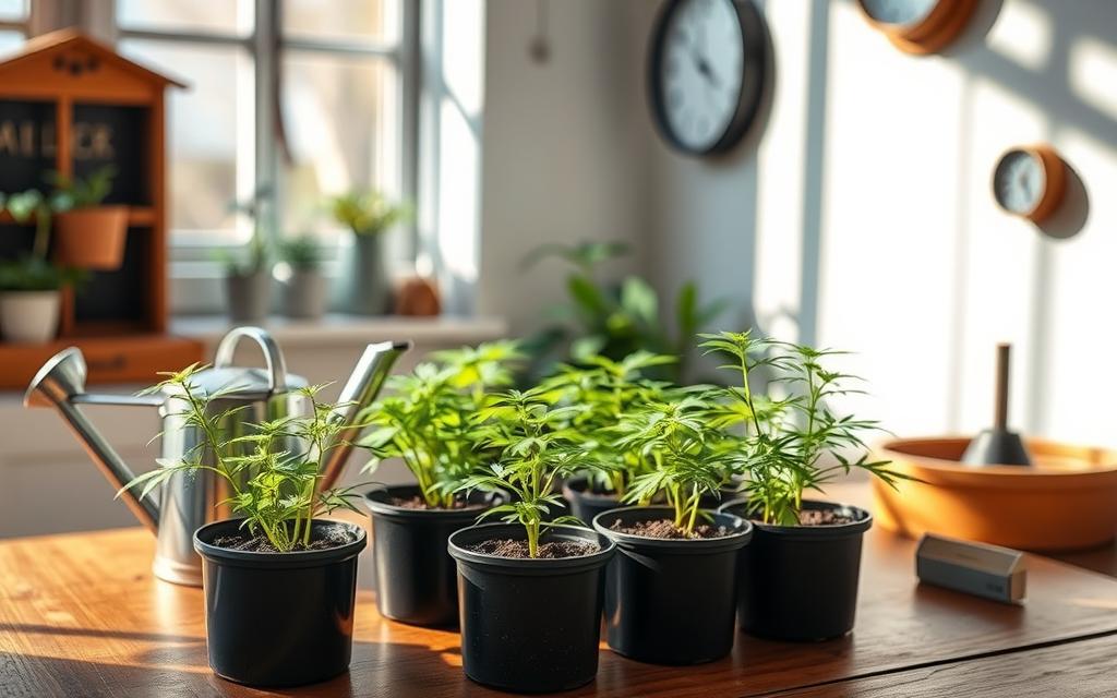 cannabis seedling watering schedule