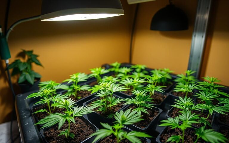 how much light should cannabis seedlings get