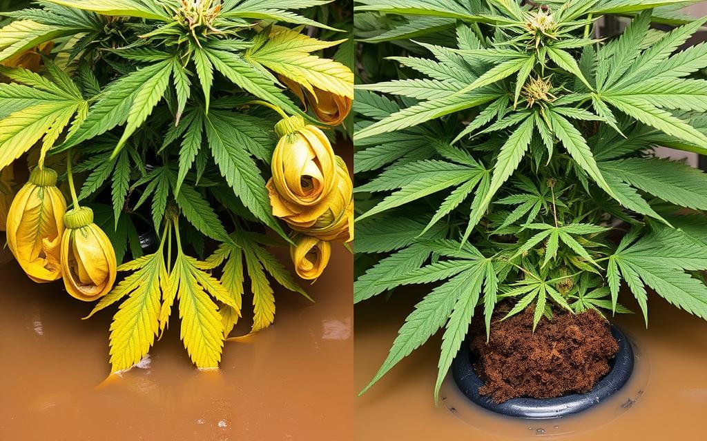 signs of overwatering cannabis