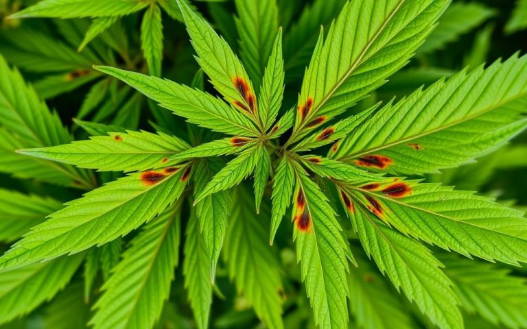 what causes brown spots on cannabis leaves