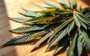 drying cannabis leaves